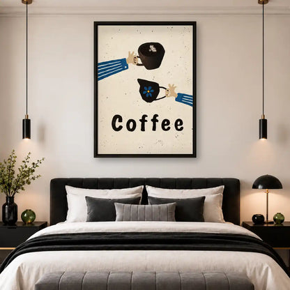 Coffee Cups And Pouring Hands Wall Art 4