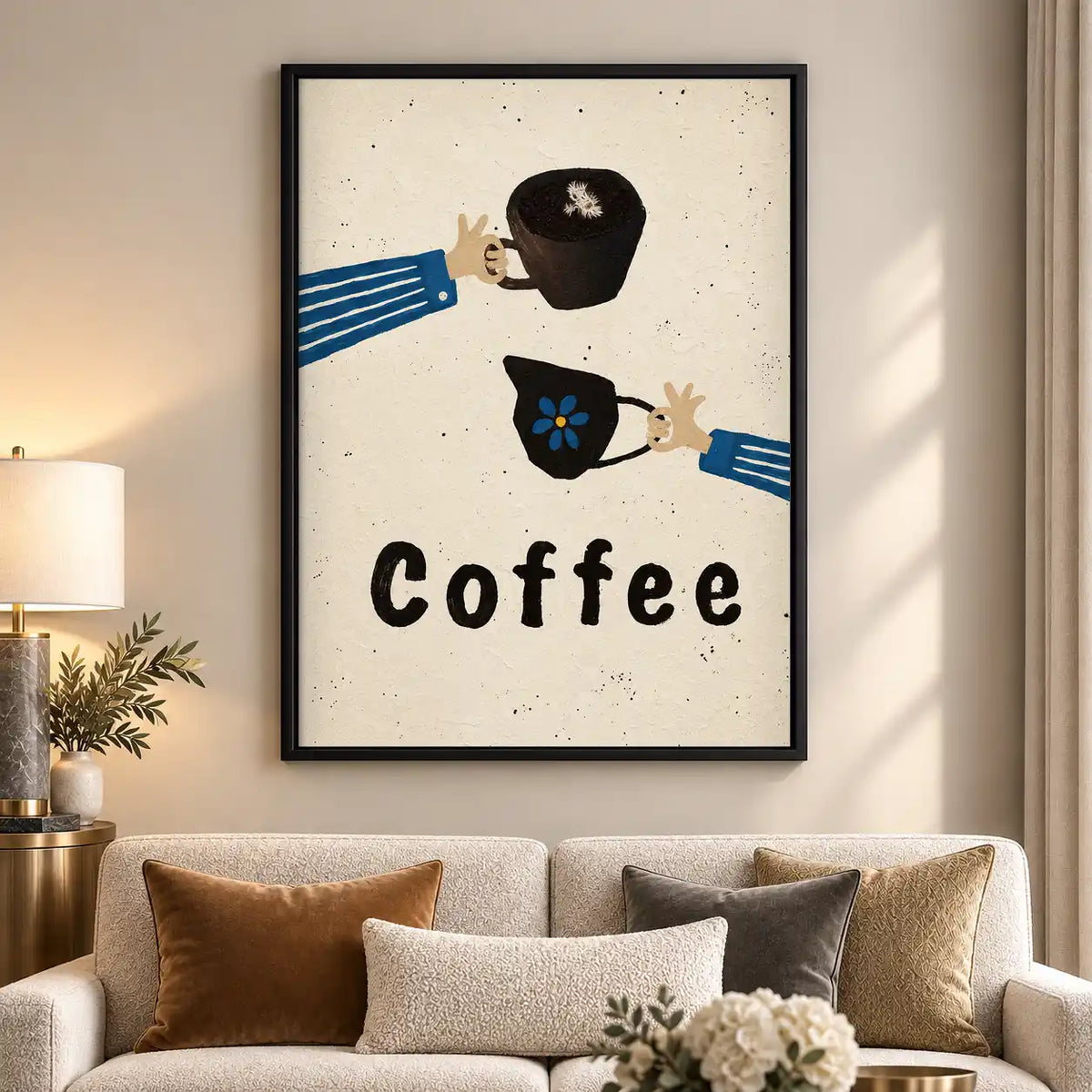 Coffee Cups And Pouring Hands Wall Art 5