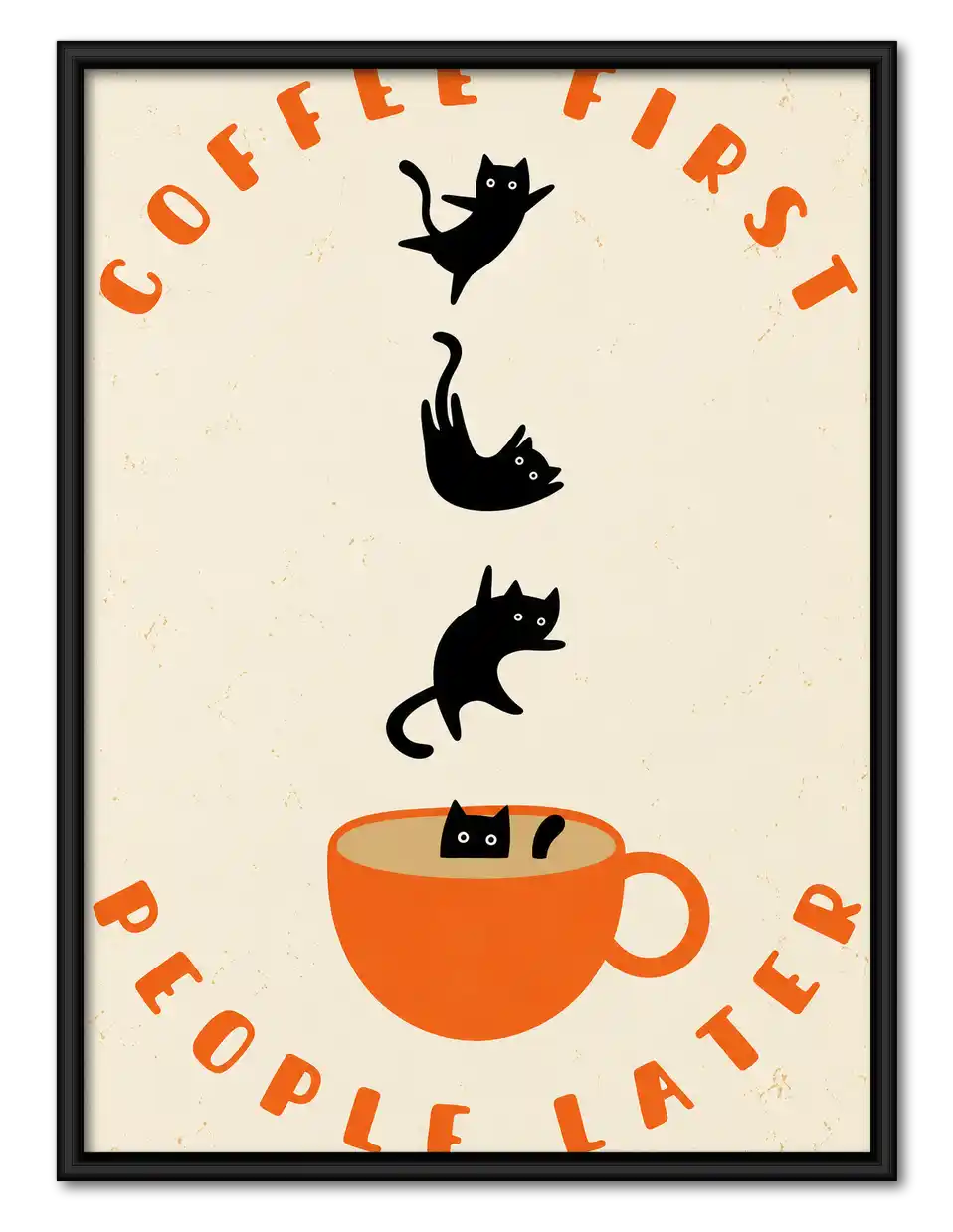 Coffee First Cat Crew Wall Art 1