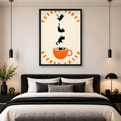 Coffee First Cat Crew Wall Art 4
