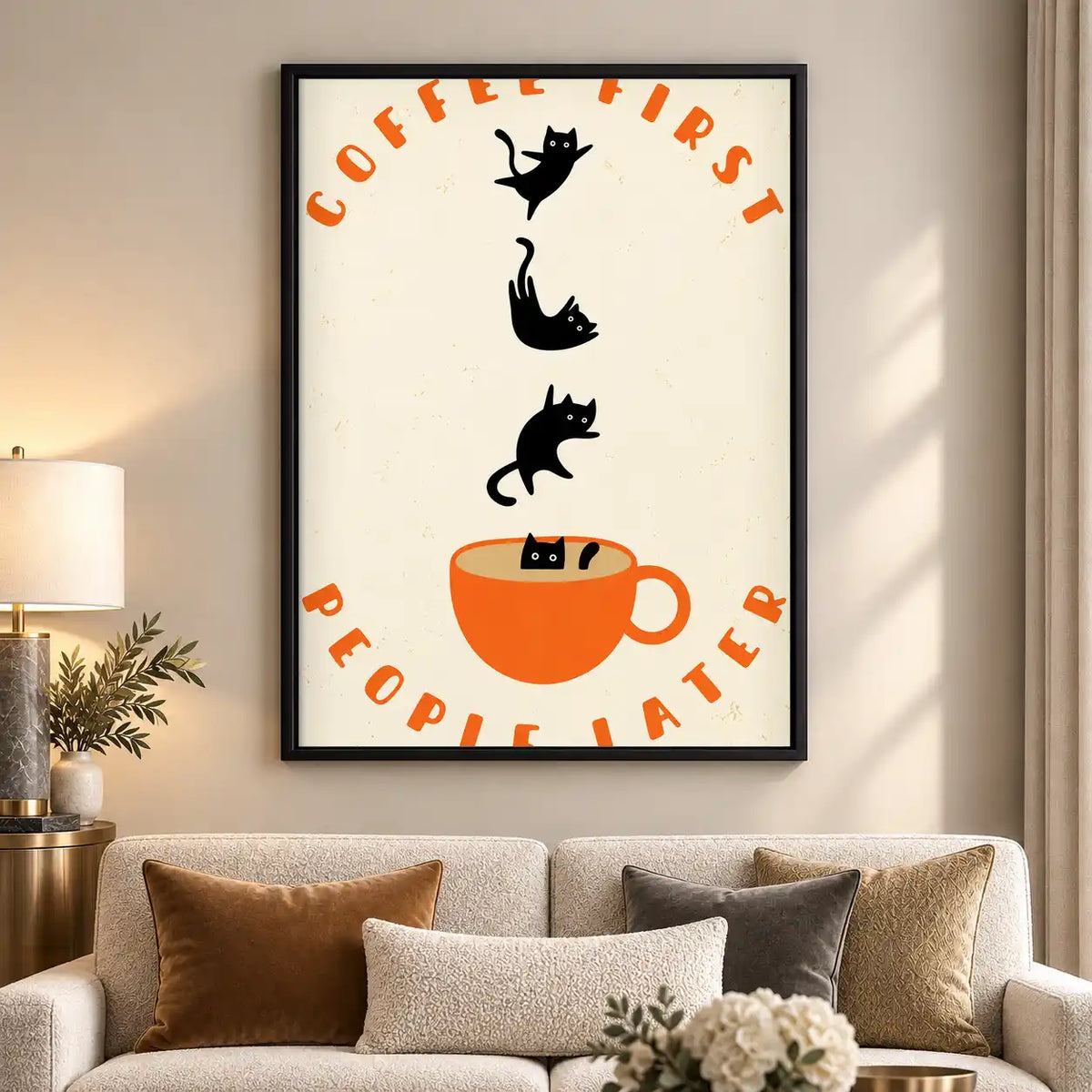 Coffee First Cat Crew Wall Art 5