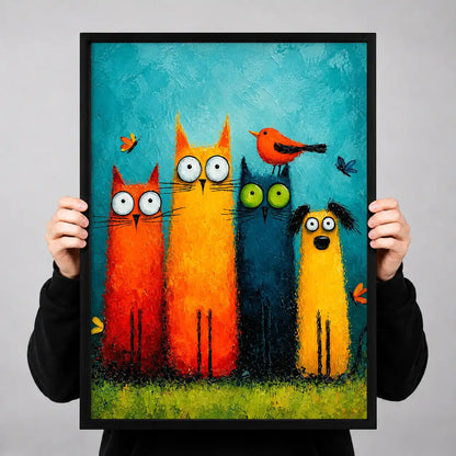 Colorful Big Eyed Pet Crew Wall Art 3