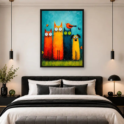 Colorful Big Eyed Pet Crew Wall Art 4