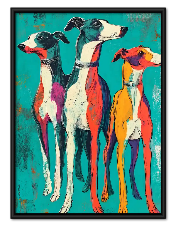 Colorful Greyhound Trio Wall Art