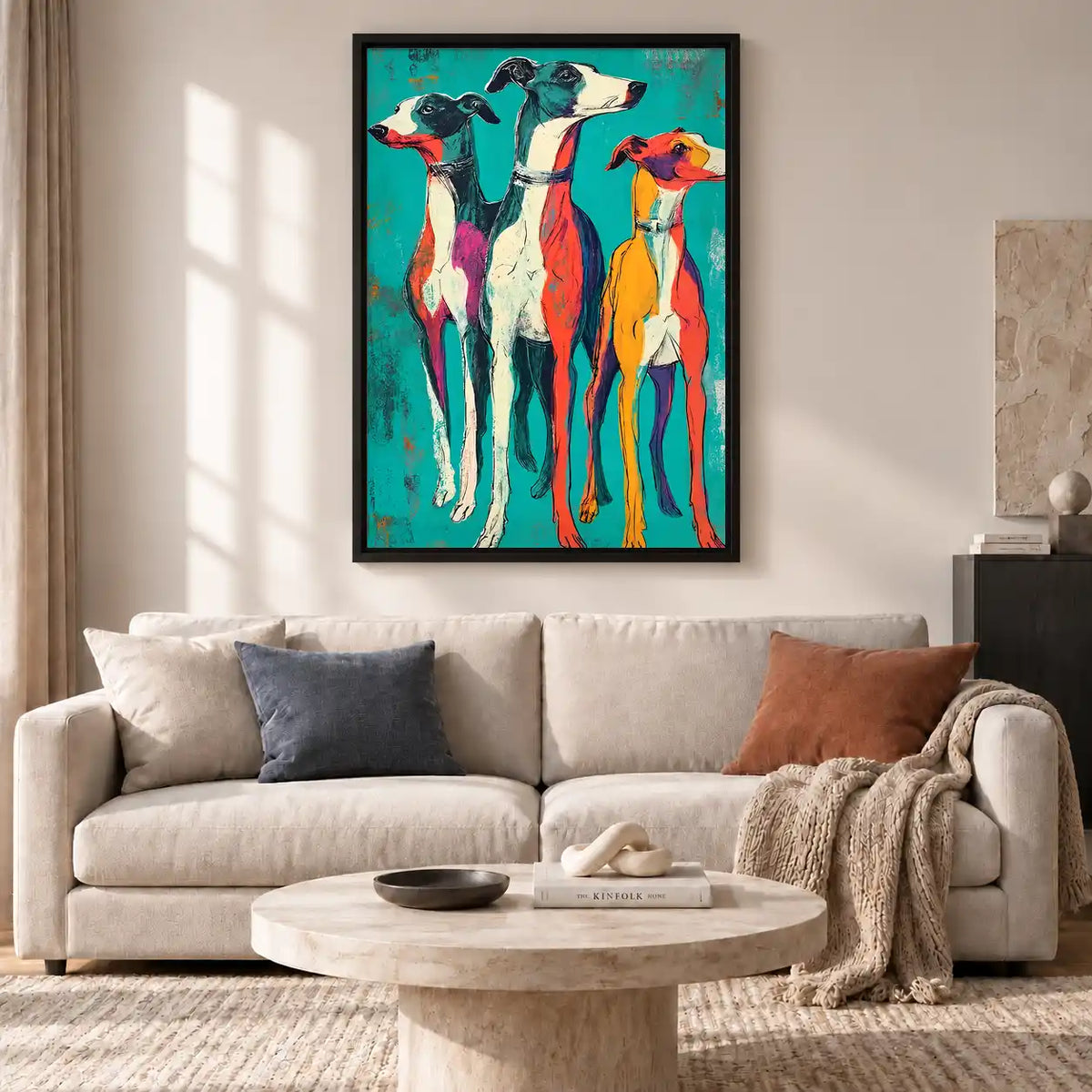 Colorful Greyhound Trio Wall Art 2
