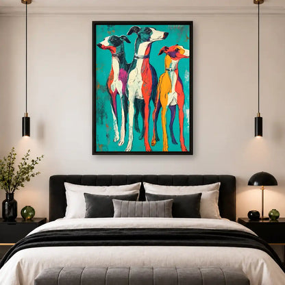 Colorful Greyhound Trio Wall Art 4