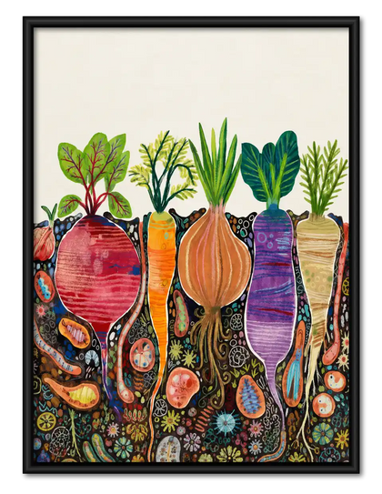 Colorful Root Vegetable Garden Wall Art