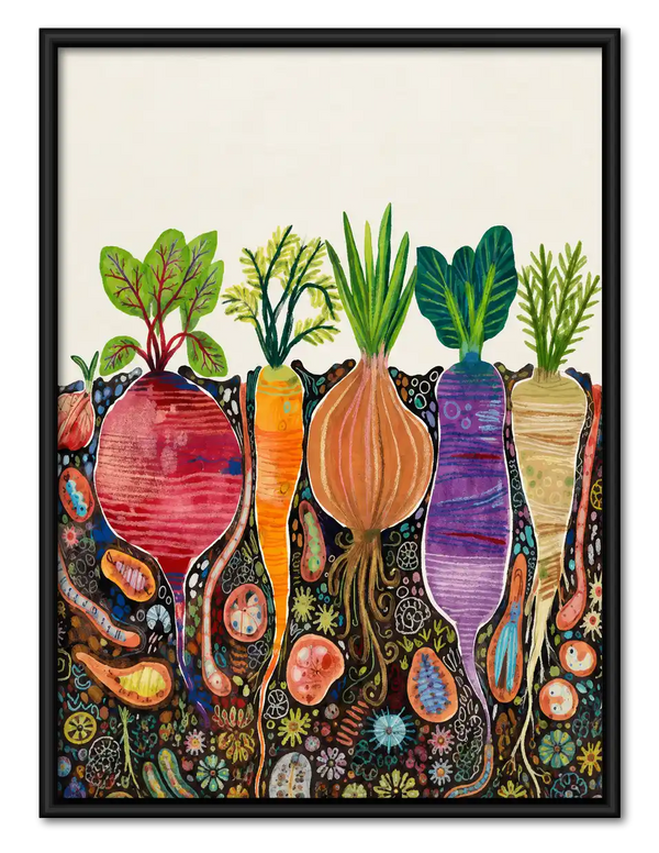 Colorful Root Vegetable Garden Wall Art
