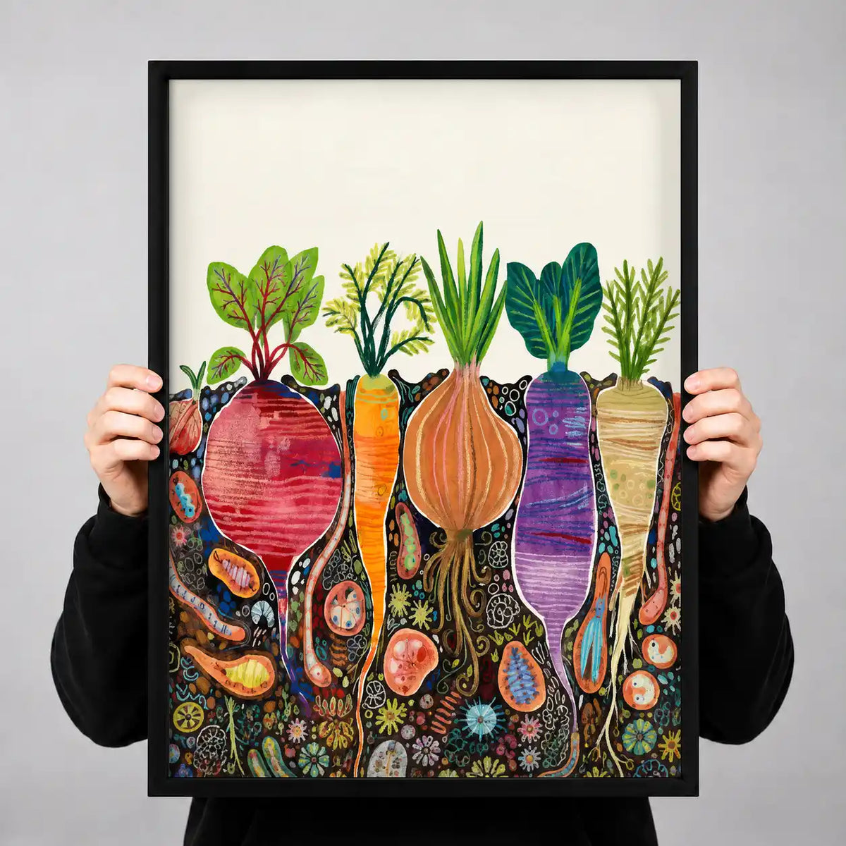 Colorful Root Vegetable Garden Wall Art 3