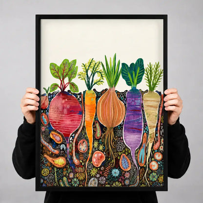 Colorful Root Vegetable Garden Wall Art 3