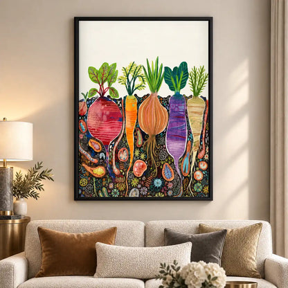 Colorful Root Vegetable Garden Wall Art 5