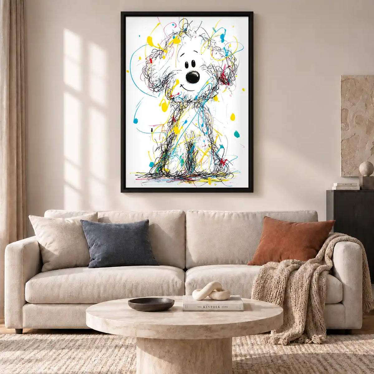 Colorful Scribble Dog Portrait Wall Art 2