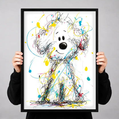 Colorful Scribble Dog Portrait Wall Art 3
