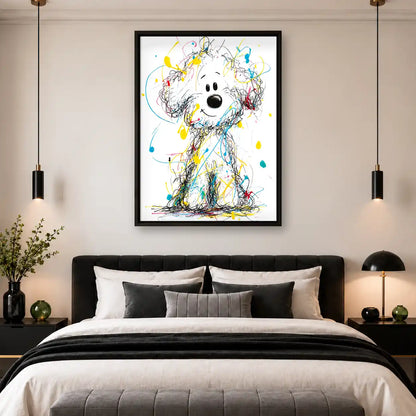 Colorful Scribble Dog Portrait Wall Art 4