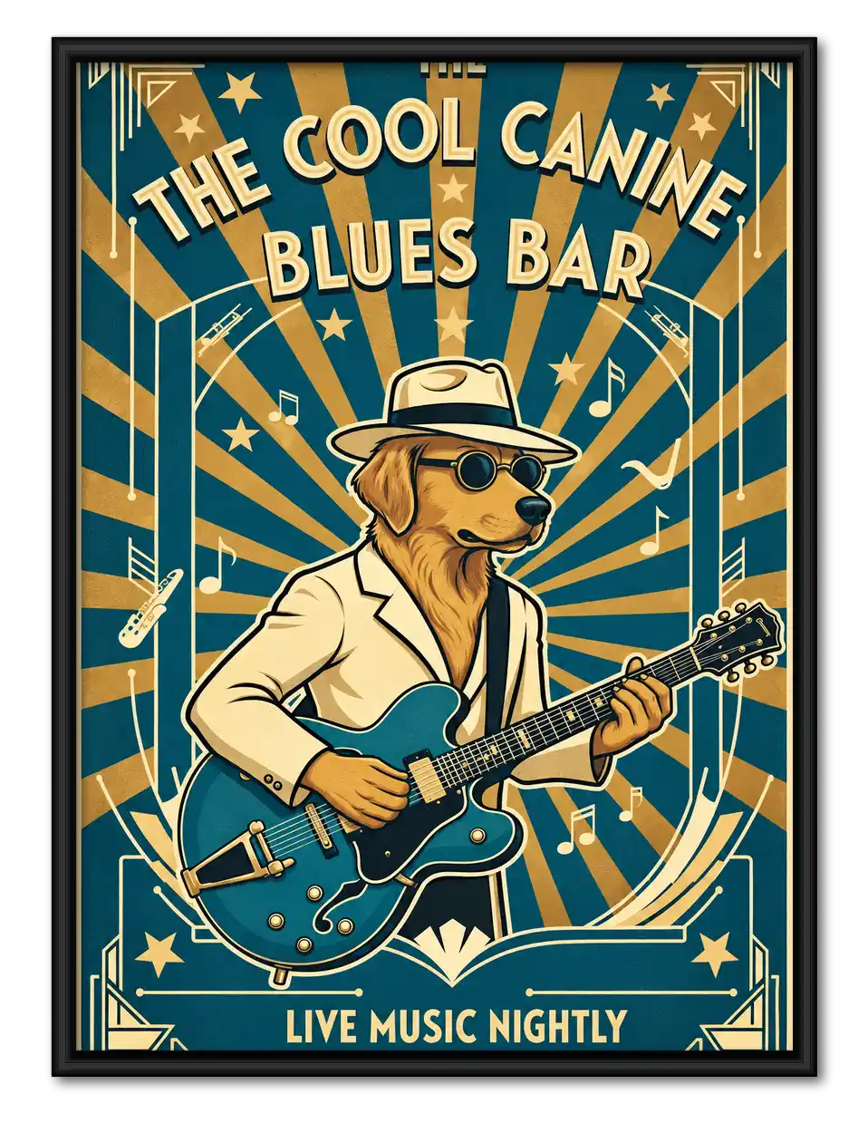 Cool Canine Blues Bar Wall Art 1
