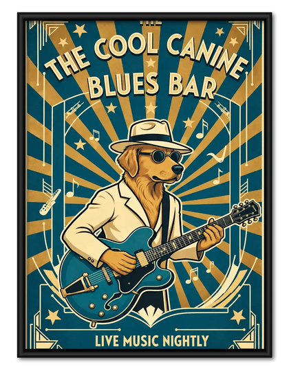 Cool Canine Blues Bar Wall Art