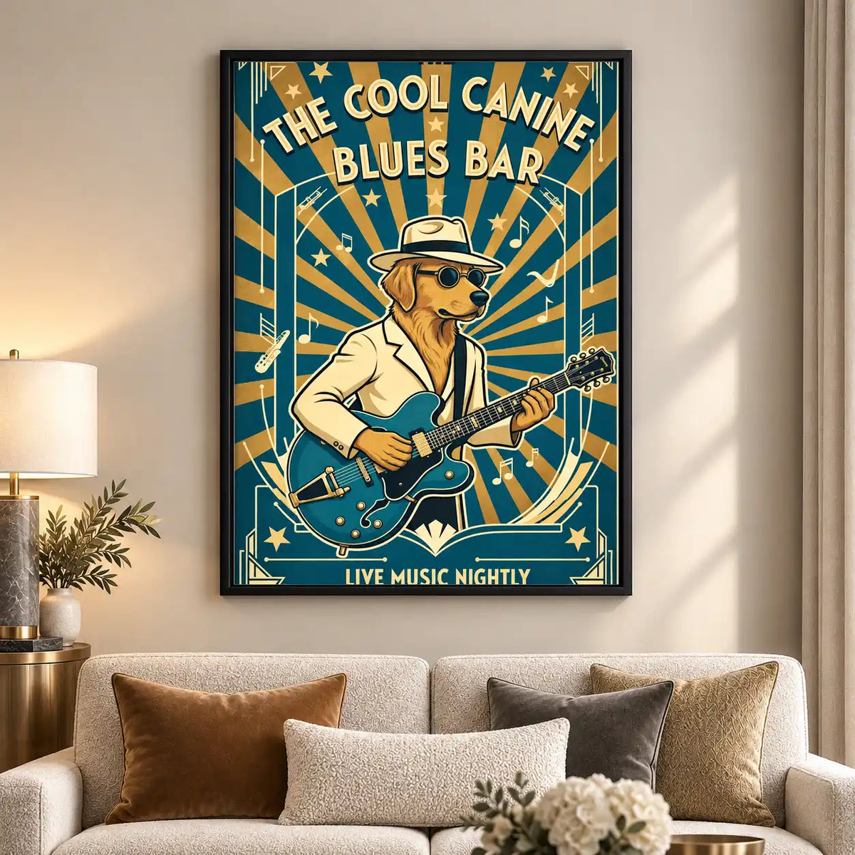 Cool Canine Blues Bar Wall Art 5