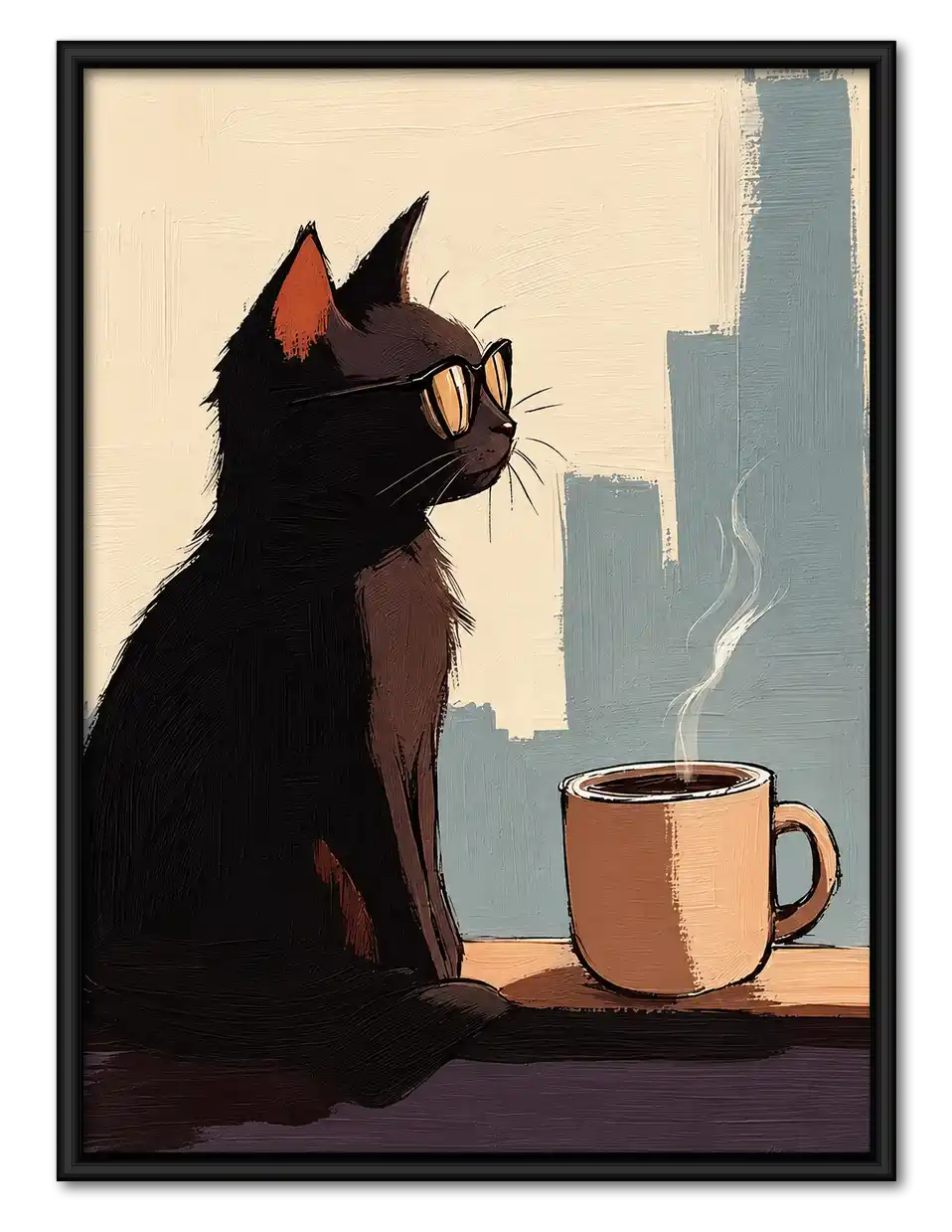 Cool Cat Coffee Window Wall Art 1