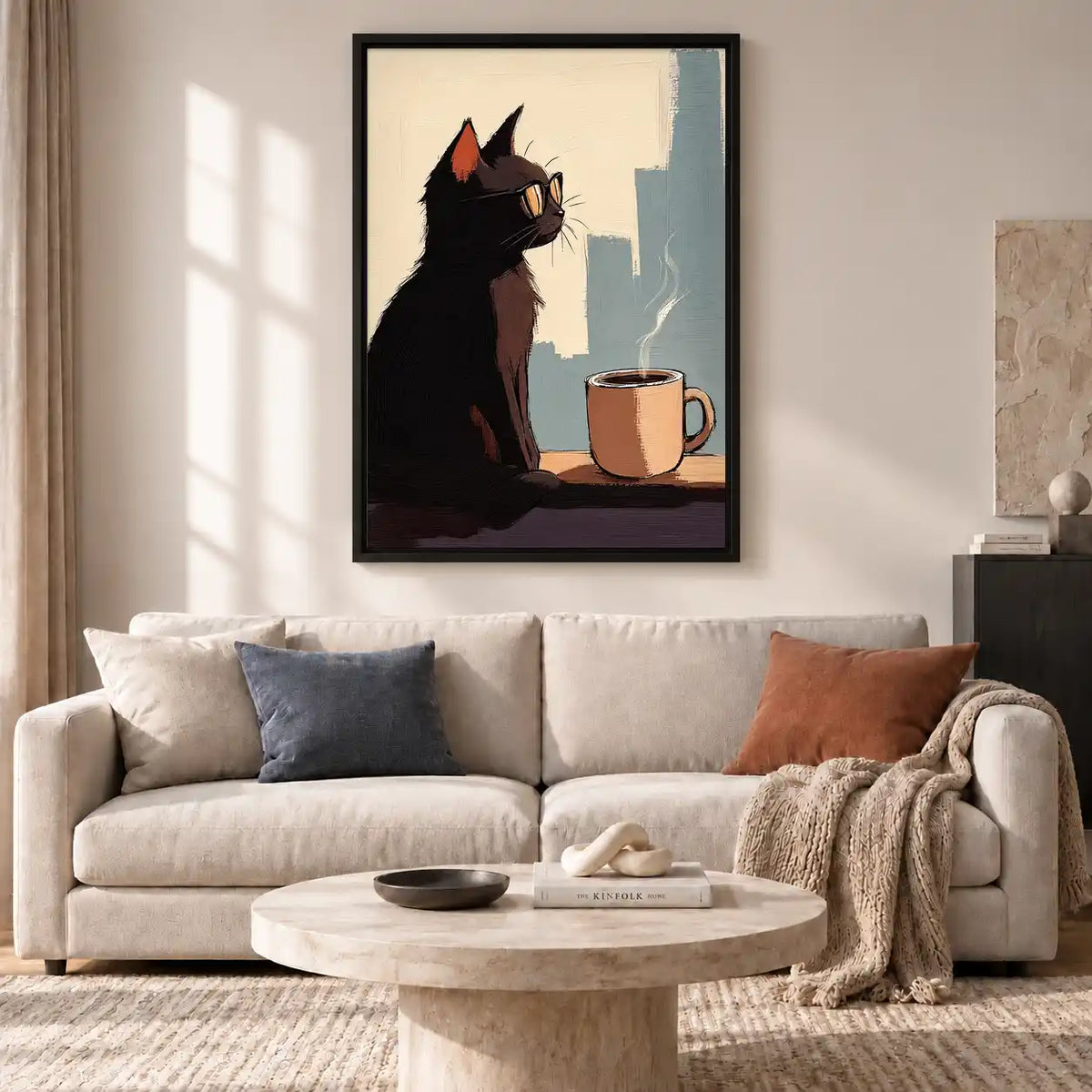 Cool Cat Coffee Window Wall Art 2