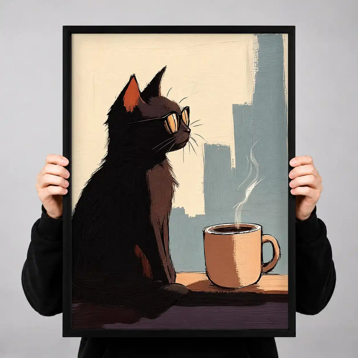 Cool Cat Coffee Window Wall Art 3