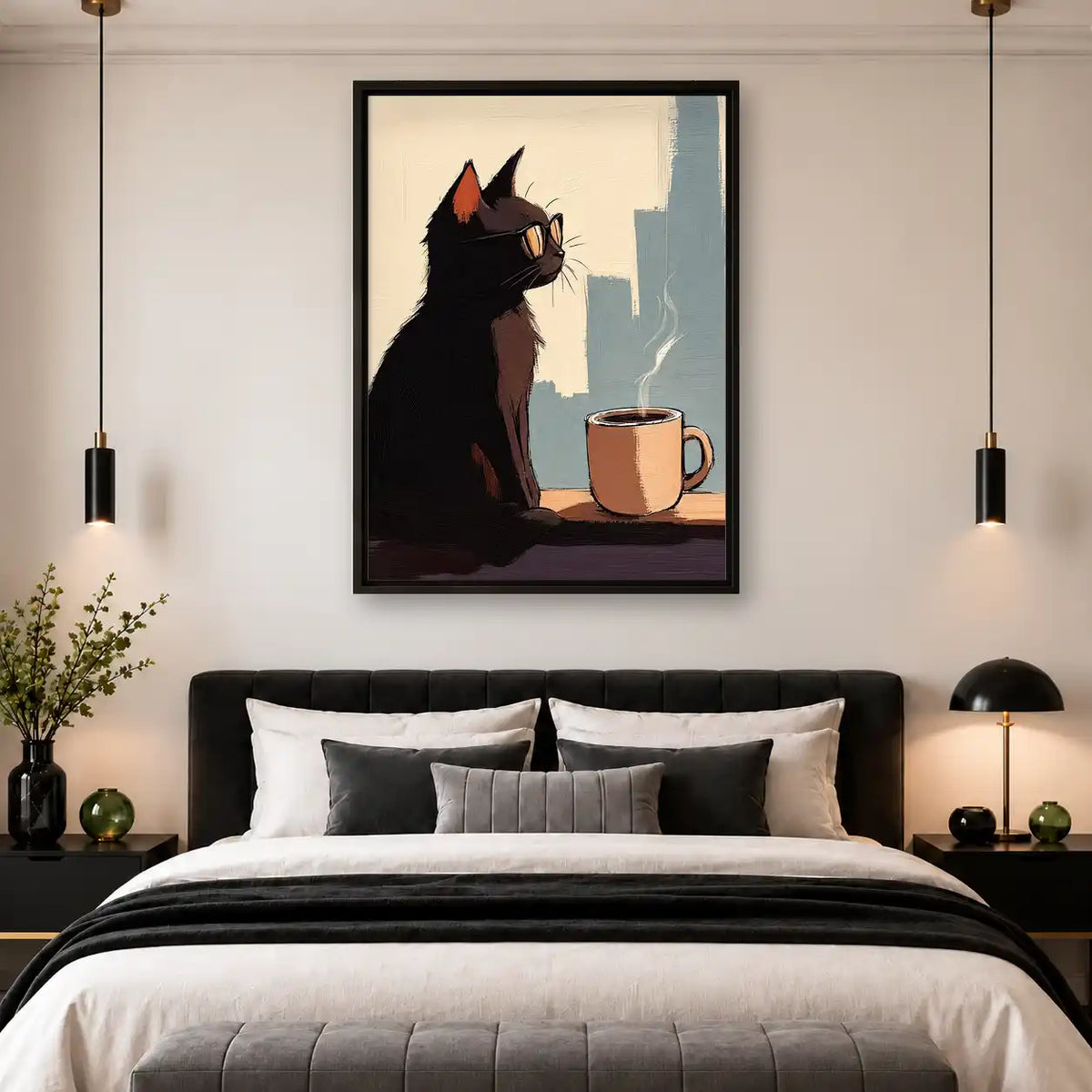 Cool Cat Coffee Window Wall Art 4