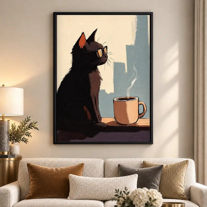 Cool Cat Coffee Window Wall Art 5