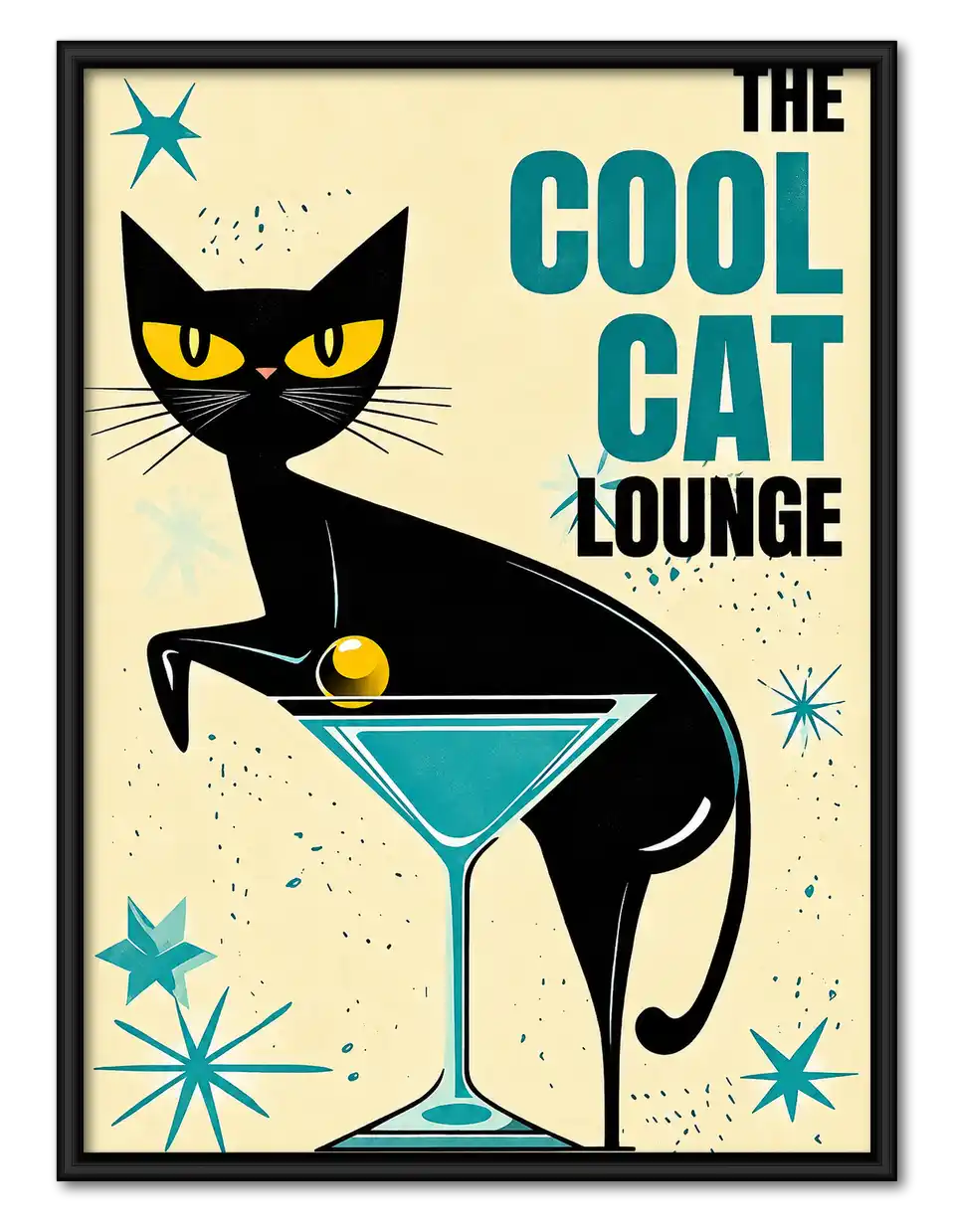 Cool Cat Martini Lounge Wall Art 1
