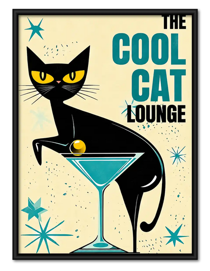 Cool Cat Martini Lounge Wall Art