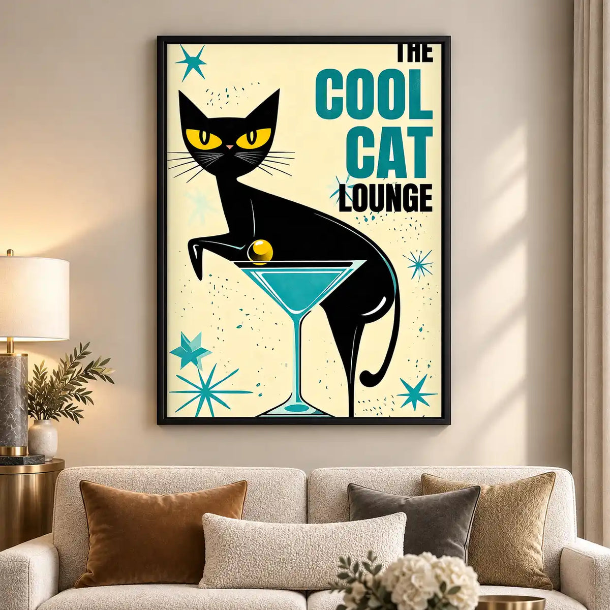 Cool Cat Martini Lounge Wall Art 5
