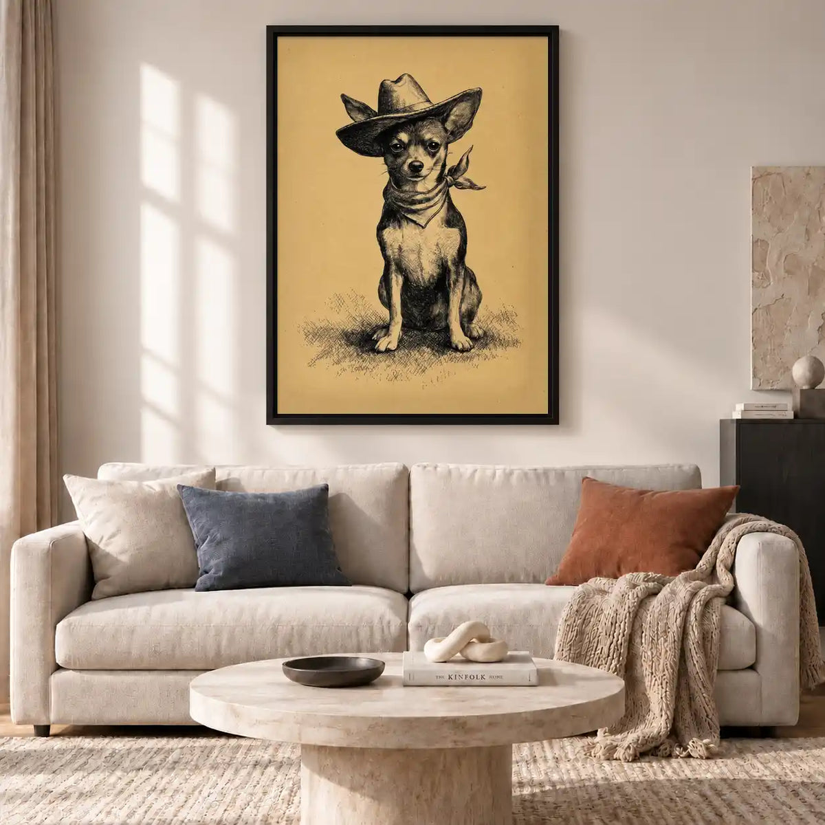 Cowboy Chihuahua Portrait Wall Art 2