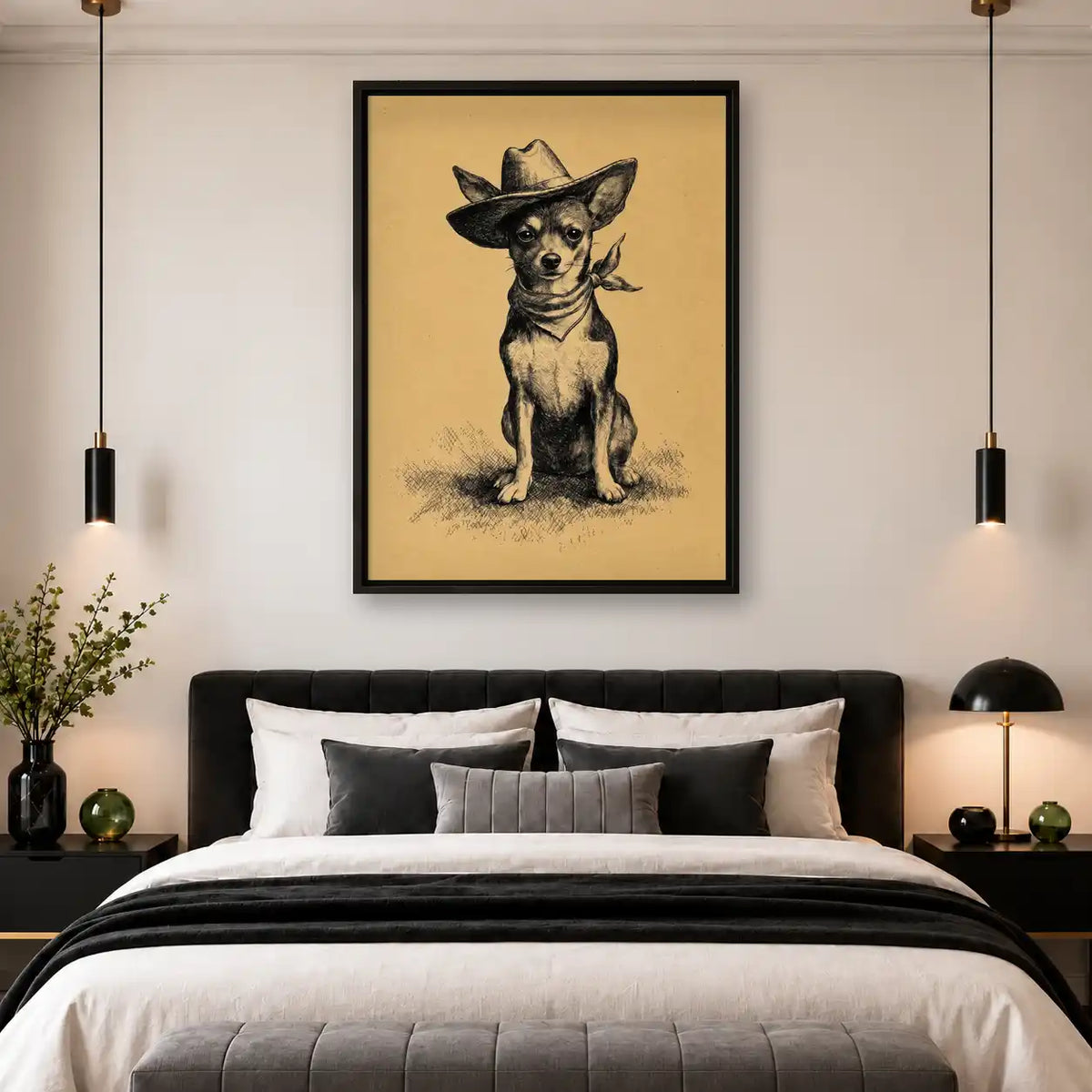 Cowboy Chihuahua Portrait Wall Art 4