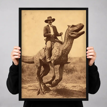 Cowboy Riding Dinosaur Wall Art 3
