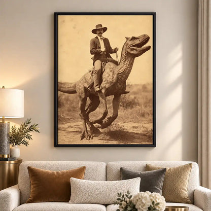 Cowboy Riding Dinosaur Wall Art 5