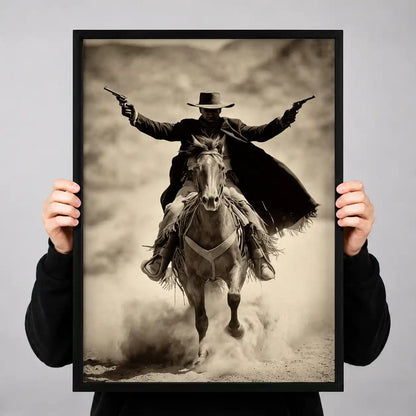 Cowboy Riding Through Dust Wall Art 3