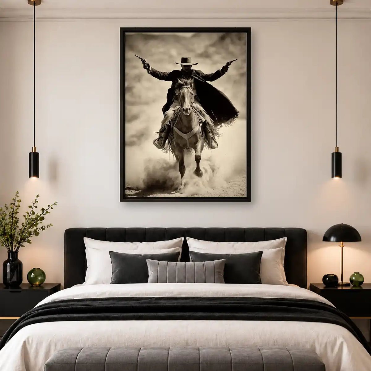 Cowboy Riding Through Dust Wall Art 4