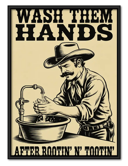 Cowboy Wash Them Hands Wall Art