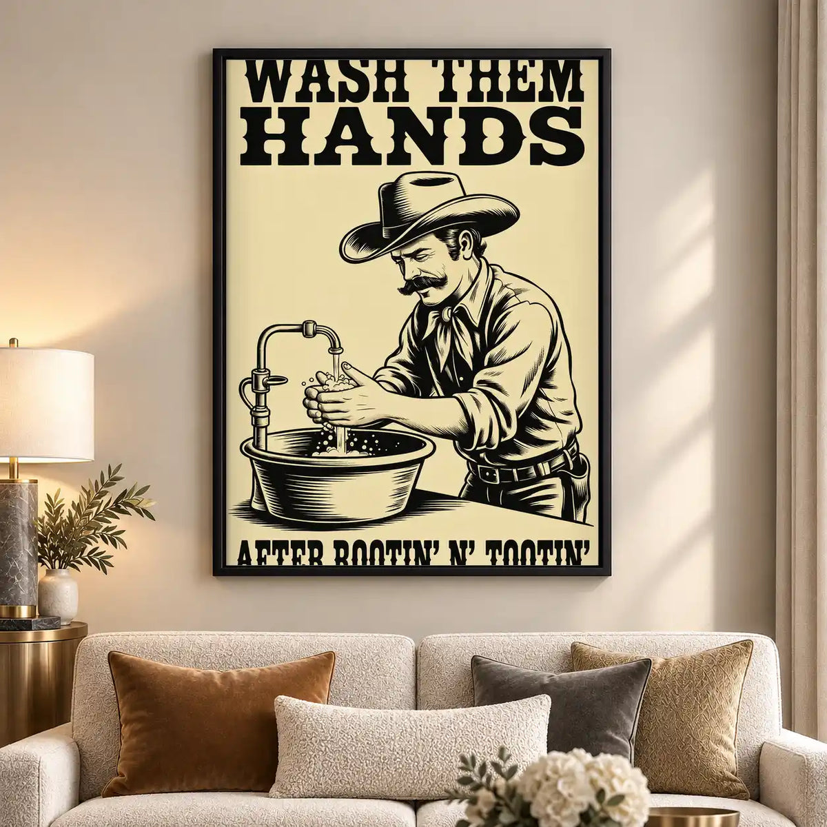 Cowboy Wash Them Hands Wall Art 5