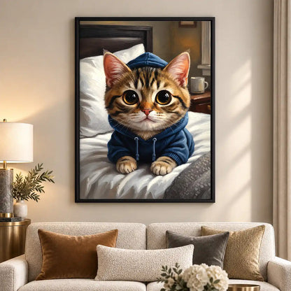 Cozy Tabby In Blue Hoodie Wall Art 5