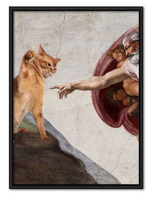 Creation Of Adam Cat Wall Art
