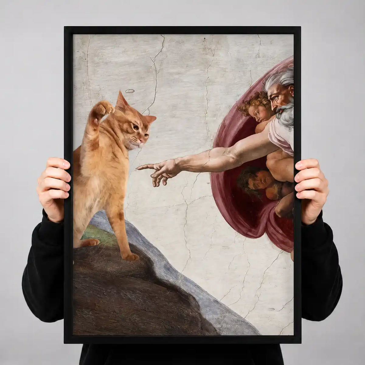 Creation Of Adam Cat Wall Art 3
