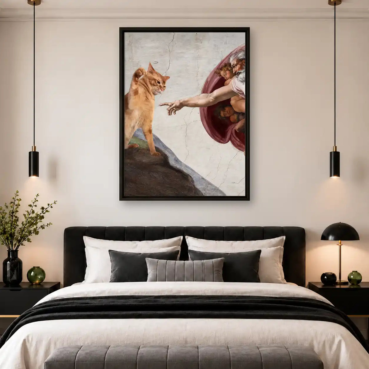Creation Of Adam Cat Wall Art 4