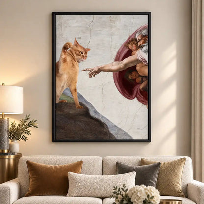 Creation Of Adam Cat Wall Art 5