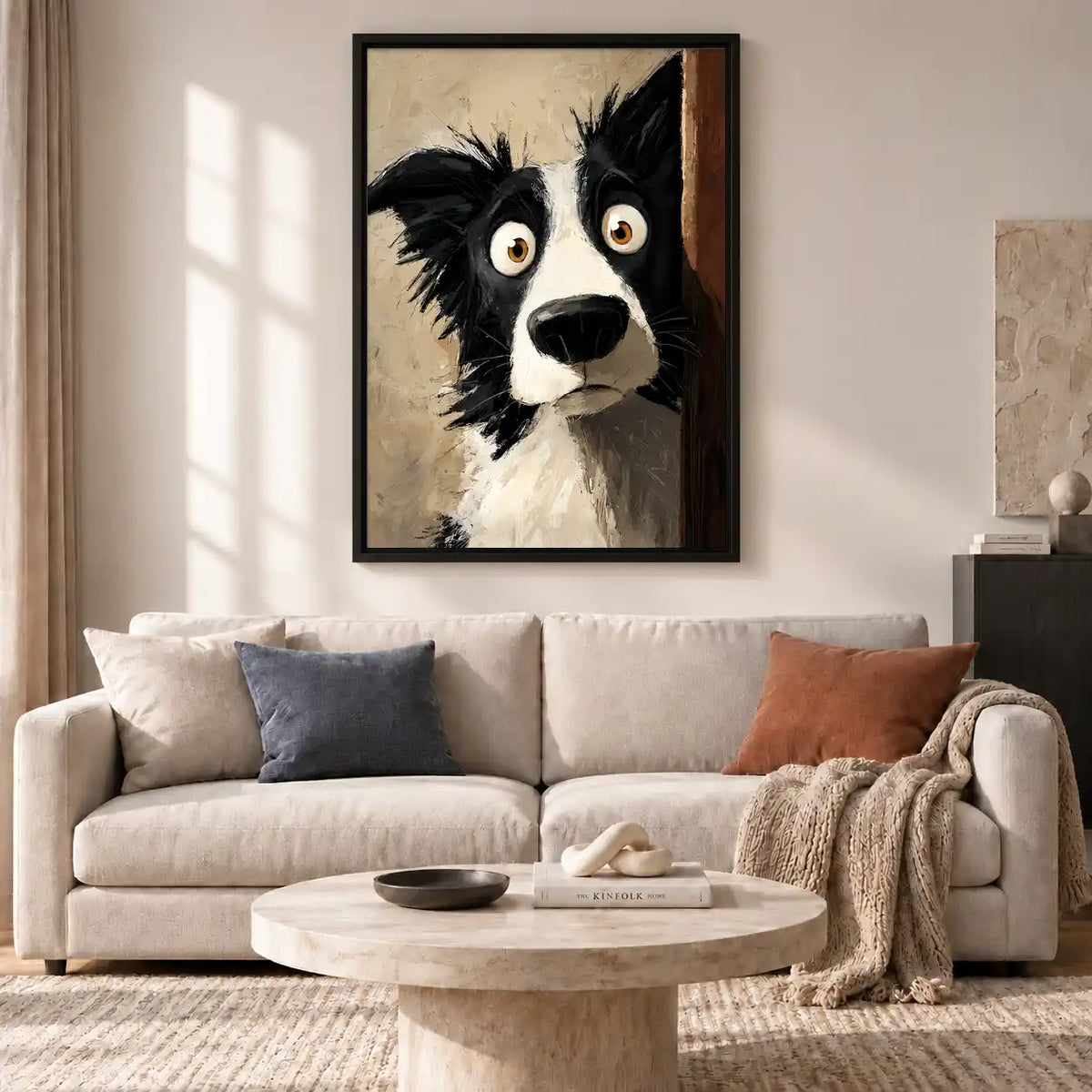 Curious Border Collie At Door Wall Art 2