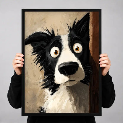 Curious Border Collie At Door Wall Art 3