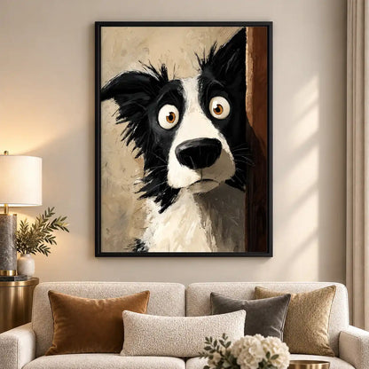 Curious Border Collie At Door Wall Art 5