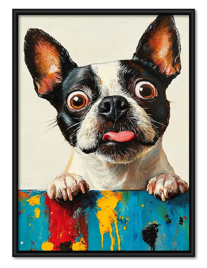 Curious Boston Terrier Wall Art