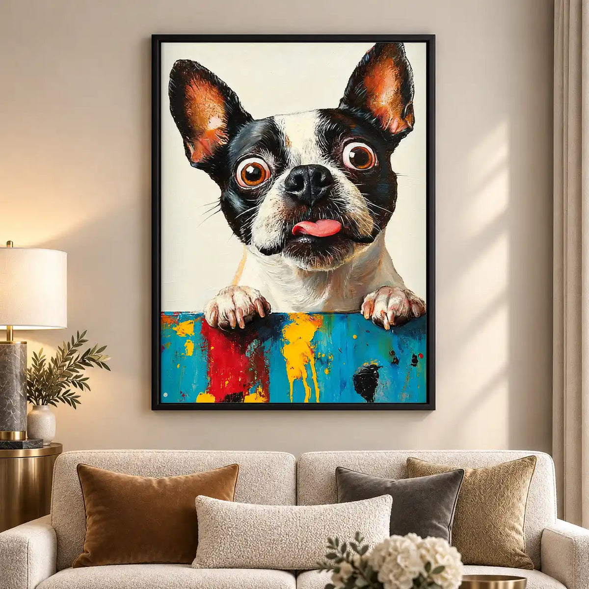 Curious Boston Terrier Wall Art 5