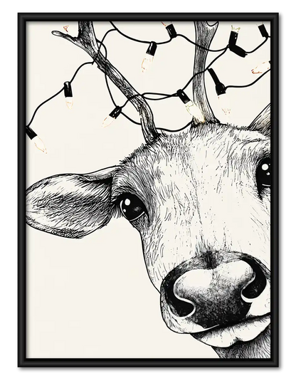 Curious Deer Close Up Wall Art 1
