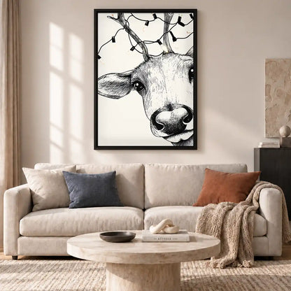 Curious Deer Close Up Wall Art 2