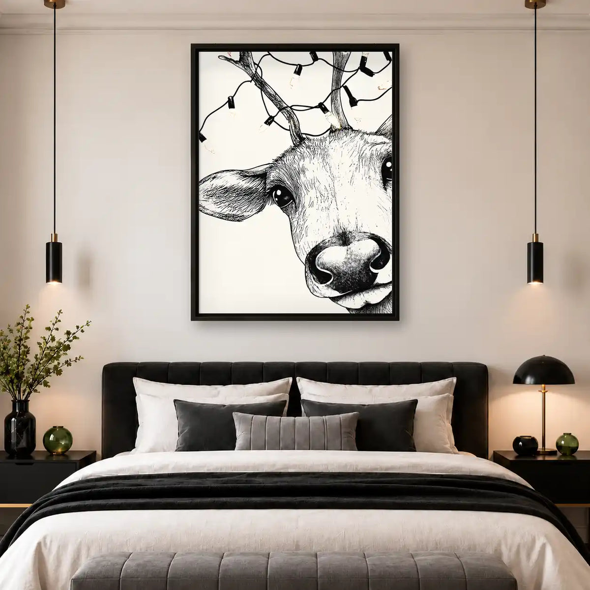 Curious Deer Close Up Wall Art 4